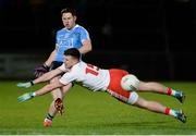 3 February 2018; Philly McMahon of Dublin in action against Connor McAliskey of Tyrone during the Allianz Football League Division 1 Round 2 match between Tyrone and Dublin at Healy Park in Omagh, County Tyrone. Photo by Oliver McVeigh/Sportsfile