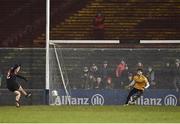 3 February 2018; Diarmuid O’Connor of Mayo shoots to score his side's second goal of the game from the penalty spot past Shane Murphy of Kerry during the Allianz Football League Division 1 Round 2 match between Mayo and Kerry at Elverys MacHale Park in Castlebar, Co Mayo. Photo by Seb Daly/Sportsfile