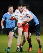 3 February 2018; Conall McCann of Tyrone in action against Michael Darragh Macauley of Dublin during the Allianz Football League Division 1 Round 2 match between Tyrone and Dublin at Healy Park in Omagh, County Tyrone. Photo by Oliver McVeigh/Sportsfile