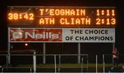 3 February 2018; A general view of the scoreboard at the end of the Allianz Football League Division 1 Round 2 match between Tyrone and Dublin at Healy Park in Omagh, County Tyrone. Photo by Oliver McVeigh/Sportsfile