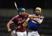 3 February 2018; Conor Cooney of Galway in action against Leigh Bergin of Laois during the Allianz Hurling League Division 1B Round 2 match between Laois and Galway at O'Moore Park in Portlaoise, County Laois. Photo by Daire Brennan/Sportsfile