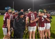 3 February 2018; Galway manager Mícheál Donoghue breaks from the team huddle ahead of the Allianz Hurling League Division 1B Round 2 match between Laois and Galway at O'Moore Park in Portlaoise, County Laois. Photo by Daire Brennan/Sportsfile