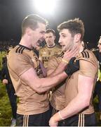 3 February 2018; Barry O’Sullivan, left, and Shane Enright of Kerry celebrate following their side's victory during the Allianz Football League Division 1 Round 2 match between Mayo and Kerry at Elverys MacHale Park in Castlebar, Co Mayo. Photo by Seb Daly/Sportsfile