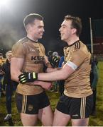 3 February 2018; Jack Barry, left, and Andrew Barry of Kerry celebrate following their side's victory during the Allianz Football League Division 1 Round 2 match between Mayo and Kerry at Elverys MacHale Park in Castlebar, Co Mayo. Photo by Seb Daly/Sportsfile