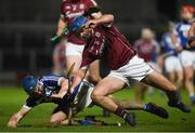 3 February 2018; Johnny Coen of Galway in action against Charles Dwyer of Laois during the Allianz Hurling League Division 1B Round 2 match between Laois and Galway at O'Moore Park in Portlaoise, County Laois. Photo by Daire Brennan/Sportsfile
