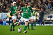 3 February 2018; Jonathan Sexton of Ireland kicks a penalty during the NatWest Six Nations Rugby Championship match between France and Ireland at the Stade de France in Paris, France. Photo by Brendan Moran/Sportsfile