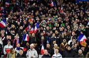 3 February 2018; French supporters sing their national anthem prior to the NatWest Six Nations Rugby Championship match between France and Ireland at the Stade de France in Paris, France. Photo by Brendan Moran/Sportsfile