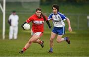 4 February 2018; Marie Ambrose of Cork in action against Cora Courtney of Monaghan during the Lidl Ladies Football National League Division 1 Round 2 match between Cork and Monaghan at Mallow GAA Complex in Mallow, Co. Cork. Photo by Diarmuid Greene/Sportsfile
