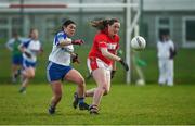 4 February 2018; Josie Fitzpatrick of Monaghan in action against Aine O'Sullivan of Cork during the Lidl Ladies Football National League Division 1 Round 2 match between Cork and Monaghan at Mallow GAA Complex in Mallow, Co. Cork. Photo by Diarmuid Greene/Sportsfile