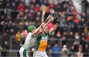4 February 2018; Conor Mahon of Offaly in action against Séamus Hickey of Limerick during the Allianz Hurling League Division 1B Round 2 match bewteen Offaly and Limerick at Bord Na Móna O'Connor Park, in Tullamore, Offaly. Photo by Daire Brennan/Sportsfile