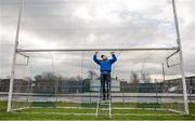 4 February 2018; Corrigan Park groundsman Eugene Burns works on the goals prior to the Allianz Hurling League Division 1B Round 2 match between Antrim and Dublin at Corrigan Park, in Belfast, Antrim. Photo by Mark Marlow/Sportsfile