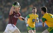 4 February 2018; Damien Comer of Galway in action against Caolan Ward of Donegal during the Allianz Football League Division 1 Round 2 match between Donegal and Galway at O'Donnell Park, in Letterkenny, Donegal. Photo by Oliver McVeigh/Sportsfile