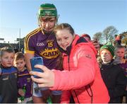 4 February 2018; Wexford supporter Shauna MacSweeney from Kilrush with Conor McDonald after the Allianz Hurling League Division 1A Round 2 match between Wexford and Cork at Innovate Wexford Park, in Wexford. Photo by Matt Browne/Sportsfile