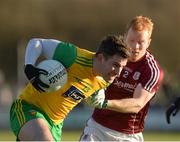 4 February 2018; Patrick McBrearty of Donegal  in action against Declan Kyne of Galway   during the Allianz Football League Division 1 Round 2 match between Donegal and Galway at O'Donnell Park, in Letterkenny, Donegal. Photo by Oliver McVeigh/Sportsfile
