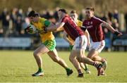 4 February 2018; Stephen McBrearty of Donegal in action against Damien Comer of Galway  during the Allianz Football League Division 1 Round 2 match between Donegal and Galway at O'Donnell Park, in Letterkenny, Donegal. Photo by Oliver McVeigh/Sportsfile