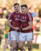 4 February 2018; Johnny Duane and Damien Comer of Galway congratulate each other after the Allianz Football League Division 1 Round 2 match between Donegal and Galway at O'Donnell Park, in Letterkenny, Donegal. Photo by Oliver McVeigh/Sportsfile