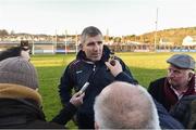 4 February 2018; Galway Manager Kevin Walsh speaking to reporters after the Allianz Football League Division 1 Round 2 match between Donegal and Galway at O'Donnell Park, in Letterkenny, Donegal. Photo by Oliver McVeigh/Sportsfile