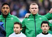 3 February 2018; Bundee Aki, left, and Keith Earls of Ireland ahead of the NatWest Six Nations Rugby Championship match between France and Ireland at the Stade de France in Paris, France. Photo by Ramsey Cardy/Sportsfile