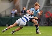 4 February 2018; Hugo McWade of St Michael's College is tackled by Dylan Stafford of Blackrock College during the Bank of Ireland Leinster Schools Junior Cup Round 1 match between St Michael’s College and Blackrock College at Donnybrook Stadium, in Dublin. Photo by Brendan Moran/Sportsfile