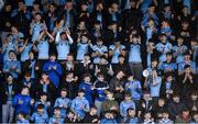 4 February 2018; Supporters from St Michael's College cheer on their side during the Bank of Ireland Leinster Schools Junior Cup Round 1 match between St Michael’s College and Blackrock College at Donnybrook Stadium, in Dublin. Photo by Brendan Moran/Sportsfile