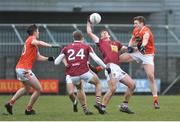 4 February 2018; John Heslin of Westmeath in action against Charlie Vernon of Armagh during the Allianz Football League Division 3 Round 2 match between Westmeath and Armagh at TEG Cusack Park, in Mullingar, Westmeath. Photo by Tomás Greally/Sportsfile