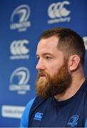 5 February 2018; Michael Bent speaking during a Leinster Rugby press conference at Leinster Rugby Headquarters in Dublin. Photo by Seb Daly/Sportsfile