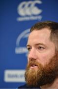 5 February 2018; Michael Bent speaking during a Leinster Rugby press conference at Leinster Rugby Headquarters in Dublin. Photo by Seb Daly/Sportsfile