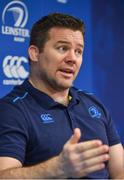 5 February 2018; Scrum coach John Fogarty speaking during a Leinster Rugby press conference at Leinster Rugby Headquarters in Dublin. Photo by Seb Daly/Sportsfile