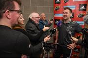 5 February 2018; Niall Scannell speaks to reporters during a Munster Rugby press conference at the University of Limerick in Limerick. Photo by Diarmuid Greene/Sportsfile