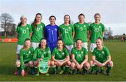 5 February 2018; The Republic of Ireland team ahead of the Women's Under 17 International Friendly match between Republic of Ireland and Denmark at the FAI National Training Centre in Abbotstown, Dublin. Photo by Eóin Noonan/Sportsfile