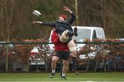 5 February 2018; Billy Holland lifted by team-mate Liam O'Connor during Munster Rugby squad training at the University of Limerick in Limerick. Photo by Diarmuid Greene/Sportsfile