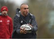 5 February 2018; Simon Zebo during Munster Rugby squad training at the University of Limerick in Limerick. Photo by Diarmuid Greene/Sportsfile