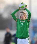 5 February 2018; Eabha O'Mahony of Republic of Ireland during the Women's Under 17 International Friendly match between Republic of Ireland and Denmark at the FAI National Training Centre in Abbotstown, Dublin. Photo by Eóin Noonan/Sportsfile