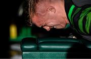 6 February 2018; Dan Leavy during an Ireland rugby gym session at Carton House in Maynooth, Co Kildare. Photo by Brendan Moran/Sportsfile