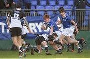 6 February 2018; Matthew Black of St Mary's College is tackled by Shane Fata of Newbridge College during the Bank of Ireland Leinster Schools Junior Cup Round 1 match between Newbridge College and St Mary's College at Donnybrook Stadium in Dublin. Photo by Daire Brennan/Sportsfile