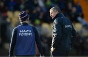 4 February 2018; Galway manager Kevin Walsh, right, and Brian Silk, Galway selector before the Allianz Football League Division 1 Round 2 match between Donegal and Galway at O'Donnell Park, in Letterkenny, Donegal. Photo by Oliver McVeigh/Sportsfile