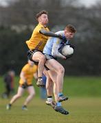7 February 2018; Evan O'Carroll of UCD in action against Fintan Kelly of DCU during the Electric Ireland HE GAA Sigerson Cup Quarter-Final match between DCU and UCD at DCU Sportsgrounds in Ballymun, Dublin. Photo by Piaras Ó Mídheach/Sportsfile