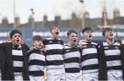 7 February 2018; Belvedere College players celebrate after the Bank of Ireland Leinster Schools Junior Cup Round 1 match between CUS and Belvedere College at Donnybrook Stadium in Dublin.  Photo by Eóin Noonan/Sportsfile