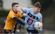 7 February 2018; Liam Casey of UCD in action against Declan Monaghan of DCU during the Electric Ireland HE GAA Sigerson Cup Quarter-Final match between DCU and UCD at DCU Sportsgrounds in Ballymun, Dublin.  Photo by Piaras Ó Mídheach/Sportsfile