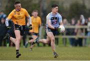7 February 2018; Conor Mullally of UCD in action against Cian Breheny of DCU during the Electric Ireland HE GAA Sigerson Cup Quarter-Final match between DCU and UCD at DCU Sportsgrounds in Ballymun, Dublin.  Photo by Piaras Ó Mídheach/Sportsfile