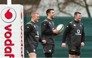8 February 2018; Keith Earls, left along with Conor Murray, centre, and Peter O'Mahony during Ireland Rugby squad training at Carton House in Kildare. Photo by Matt Browne/Sportsfile
