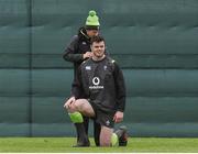 8 February 2018; James Ryan with team physo Keith Fox during Ireland Rugby squad training at Carton House in Kildare. Photo by Matt Browne/Sportsfile