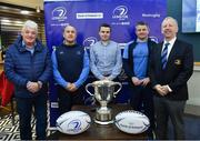 8 February 2018; In attendance are, from left, Rodney O'Donnell, Leinster Rugby Schools Committee, Simon Broughton, Leinster Rugby Elite Player Development, Killian Mullen, Bank of Ireland, Peter Smyth, Leinster Rugby Academy Manager, and Lorcan Balfe, incoming Leinster Rugby President, during the Bank of Ireland Leinster Schools Junior Cup Round 2 Draw at the Old Wesley Clubhouse in Dublin. Photo by Eóin Noonan/Sportsfile