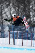 9 February 2018; Seamus O’Connor of Ireland during a snowboard half pipe practice session ahead of the Winter Olympics at the Phoenix Snow Park in Pyeongchang-gun, South Korea. Photo by Ramsey Cardy/Sportsfile