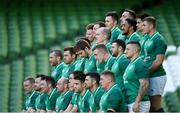 9 February 2018; The Ireland team pose for a team photo prior to the Ireland Rugby Captain's Run at the Aviva Stadium in Dublin. Photo by David Fitzgerald/Sportsfile