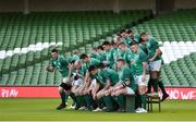 9 February 2018; Peter O'Mahony breaks away from the team photo during the Ireland Rugby Captain's Run at the Aviva Stadium in Dublin. Photo by David Fitzgerald/Sportsfile