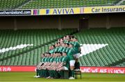 9 February 2018; The Ireland team pose for a photo prior to the Ireland Rugby Captain's Run at the Aviva Stadium in Dublin. Photo by David Fitzgerald/Sportsfile