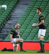 9 February 2018; Jack McGrath, left, and Iain Henderson during the Ireland Rugby Captain's Run at the Aviva Stadium in Dublin. Photo by David Fitzgerald/Sportsfile