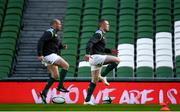 9 February 2018; Keith Earls, right, and Rory Best during the Ireland Rugby Captain's Run at the Aviva Stadium in Dublin. Photo by David Fitzgerald/Sportsfile