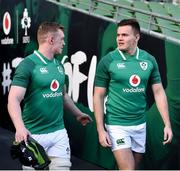 9 February 2018; Dan Leavy, left, and Jacob Stockdale walk out prior to the Ireland Rugby Captain's Run at the Aviva Stadium in Dublin. Photo by David Fitzgerald/Sportsfile